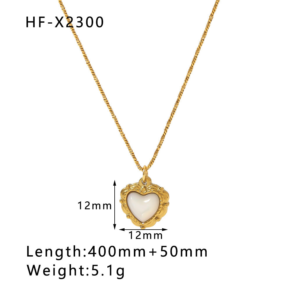Wholesale stainless steel bamboo love fishtail skirt letter zircon necklace