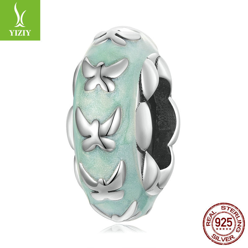 Wholesale Wizard of Oz DIY Bracelet Beaded Accessories Mint Green S925 Sterling Silver Pendant ACC-CHS-YinZhiyun005