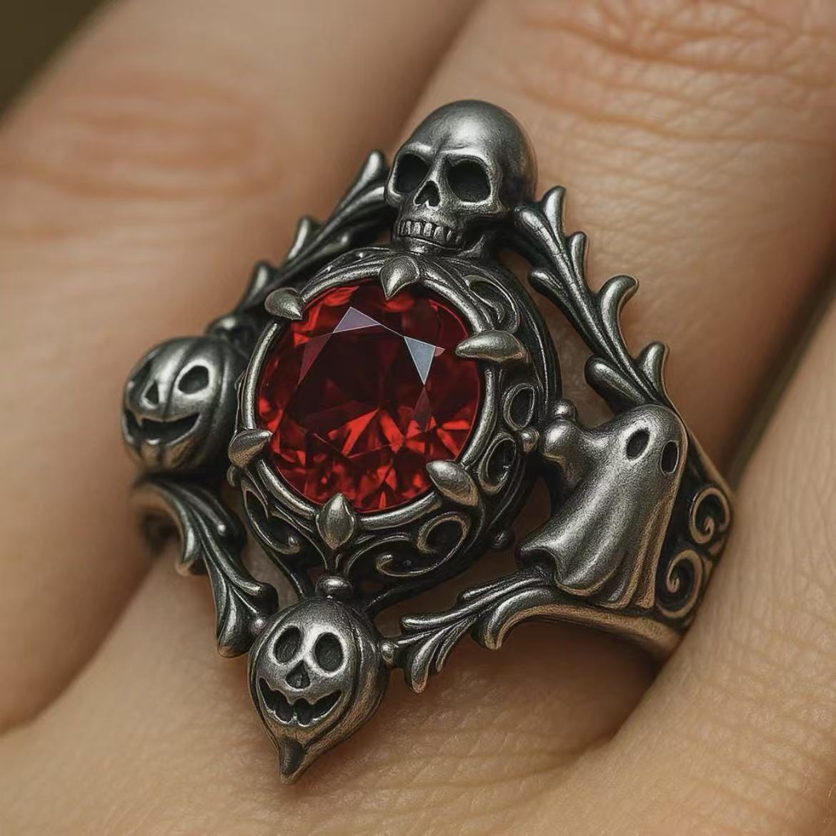 Wholesale  Pumpkin Skull Hollow Ring Unisex Jewelry Accessory for Party Boutique Resale