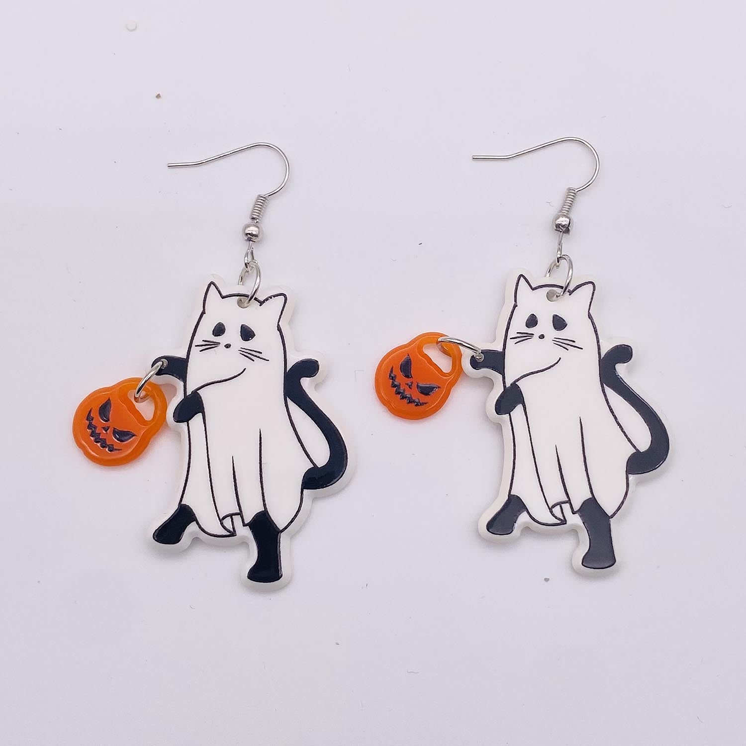Wholesale Halloween Earrings Pumpkin Head Skull Ghost Pulley Acrylic Earrings  ACC-ES-ChenY019