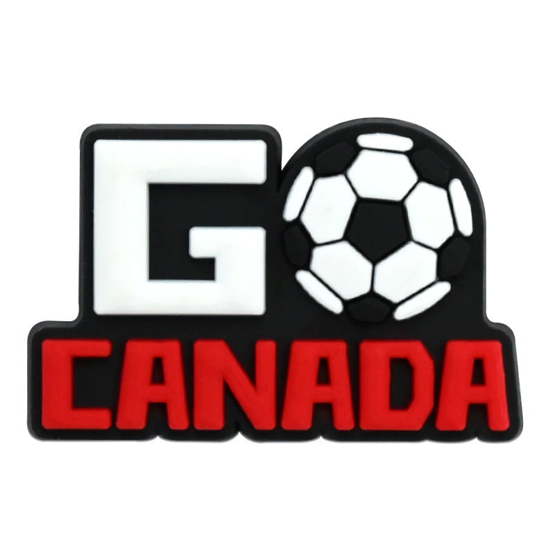 Wholesale Random 100pcs Football Club clogs   PVC Soft Rubber Shoe Buckle Decoration