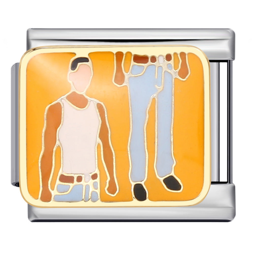 Wholesale Italian Charm Bracelet 9mm DIY Splicing Removable Stainless Steel Composable Bracelet