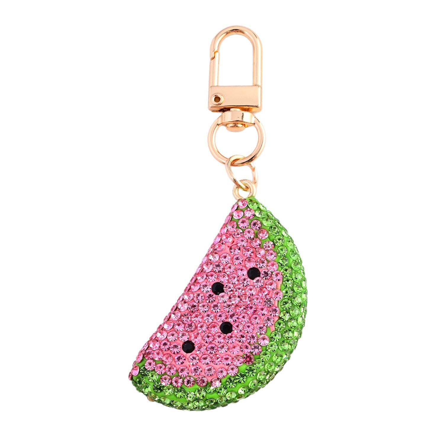 Wholesale Simple Diamond-Encrusted Double-Sided Cute Watermelon Bag Car Keychain