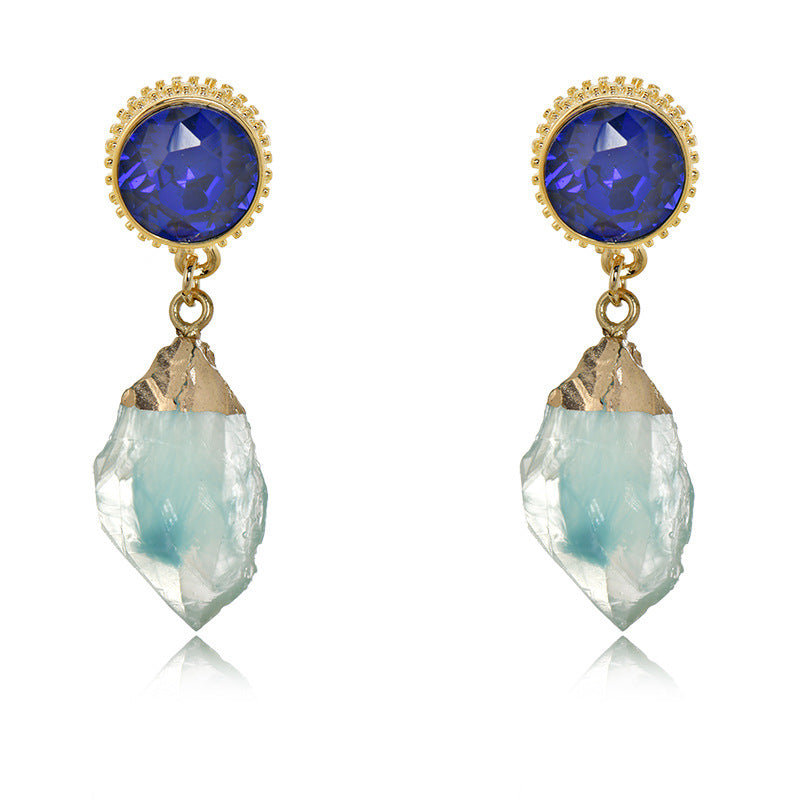 Wholesale Light Luxury Round Teardrop-shaped Resin Crystal Earrings ACC-ES-JiuJia010