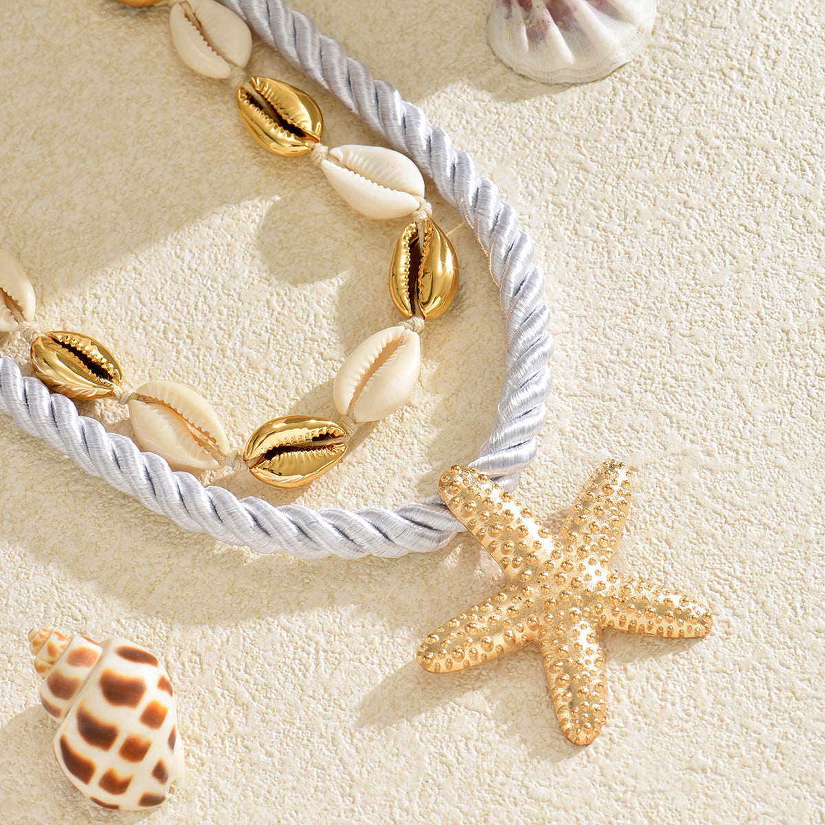 Wholesale  Exaggerated Beach Style Alloy Starfish Necklace