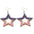 Wholesale Independence Day Hollow Printing Stars Wooden  Earrings
