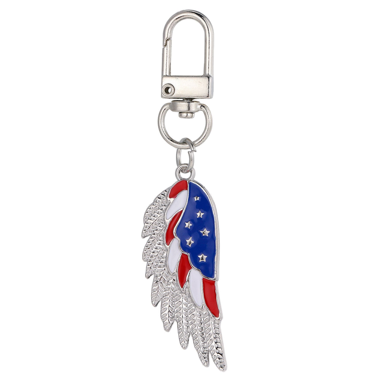 Wholesale  Independence Day Elements Red White Blue Flag Alloy Keychain