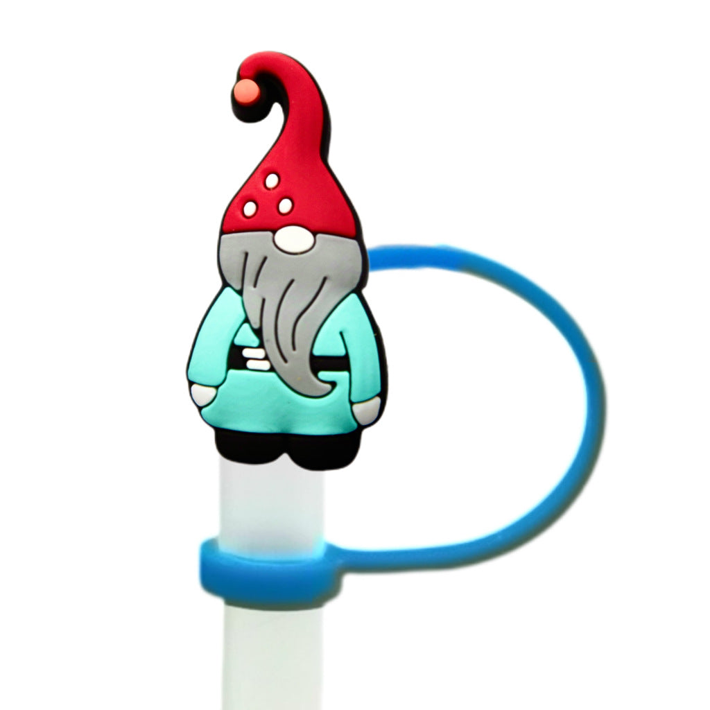 Wholesale 10pcs Christmas themed cartoons 8/ 10mm Straw Cover Straw Tube Cap