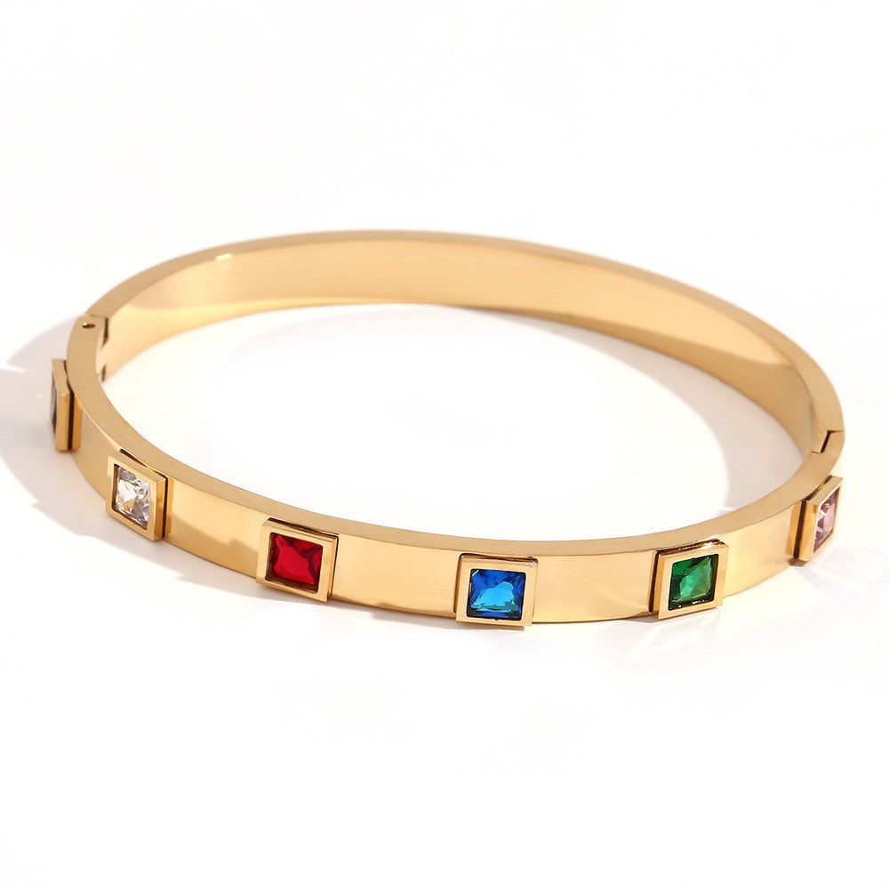 Wholesale Trendy Ins Style Branch-Shaped Five-Pointed Star Bracelet Stainless Steel Gold Plated Fashion Accessory