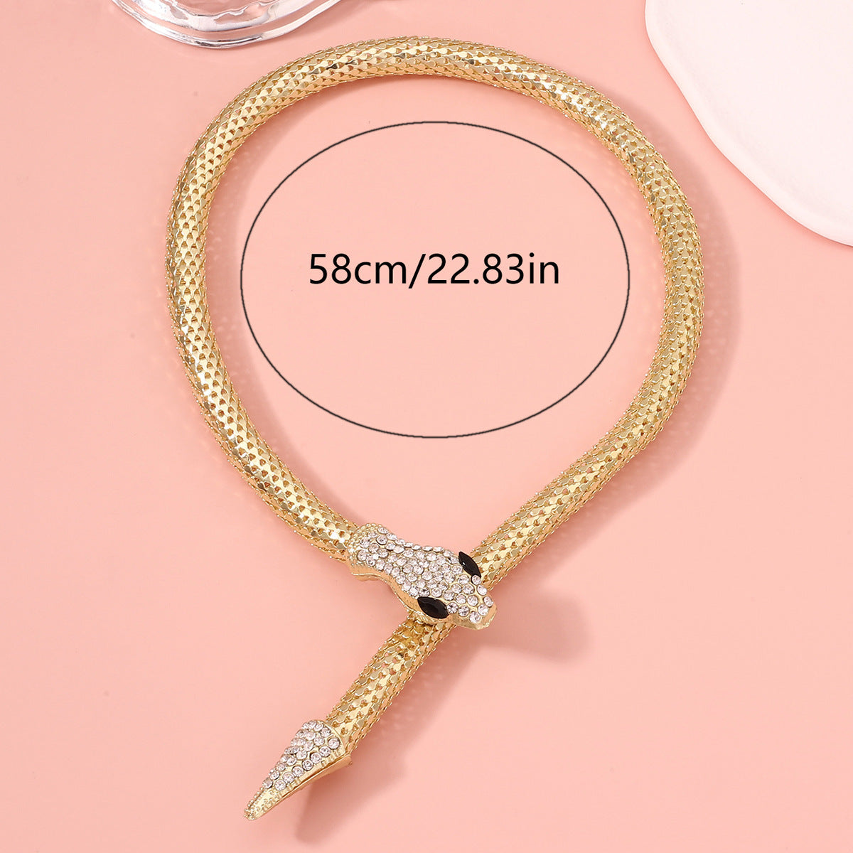 Wholesale Gold Magnetic Snake Shape Full Diamond Women's Necklace