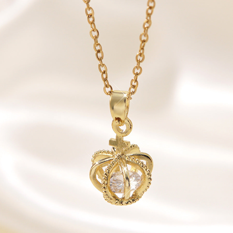 Wholesale crown necklace versatile diamond necklace clavicle chain