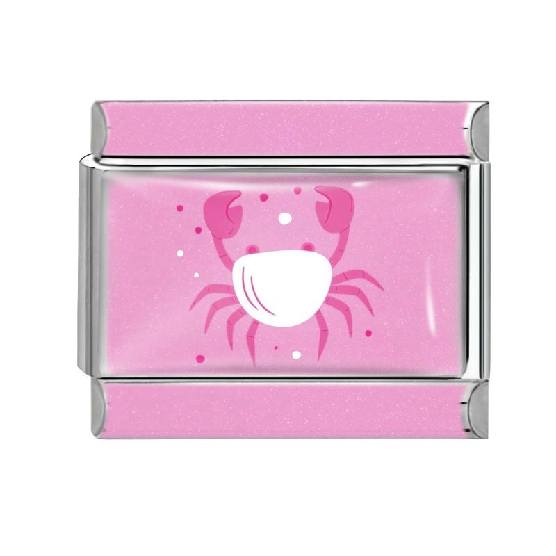 Wholesale 9mm Italian Charm Starter Bracelets DIY Pink 12 Contion Series Stainless Steel Composable Bracelet