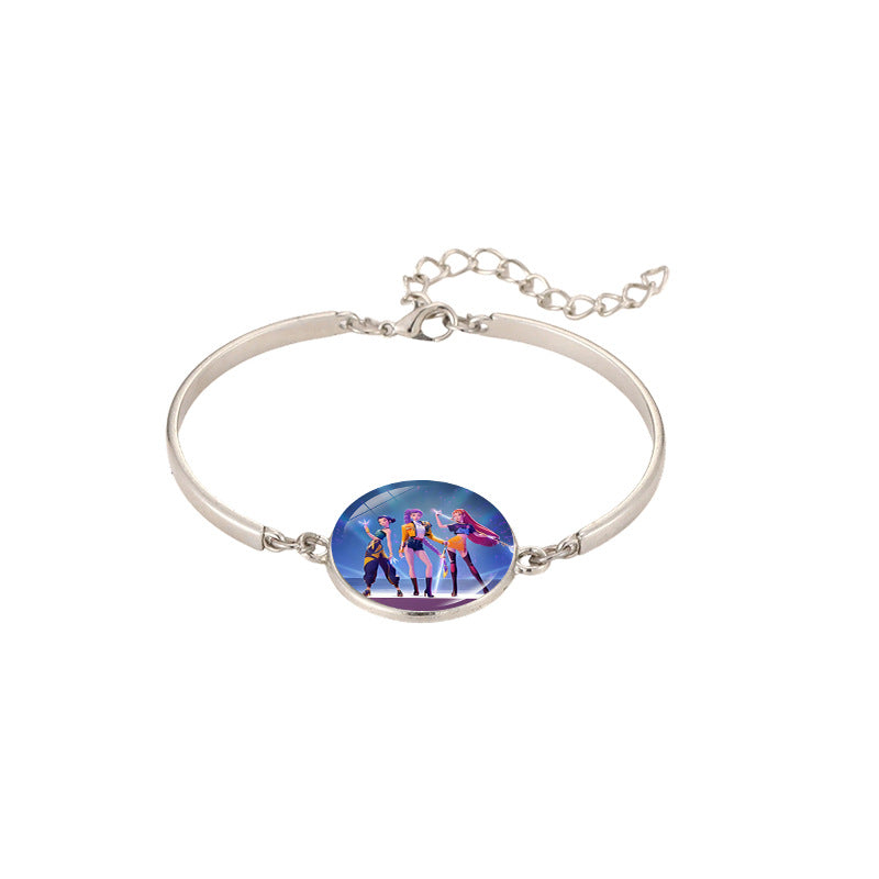 Wholesale Demon Hunters Time Gem Silver Bracelet kpop