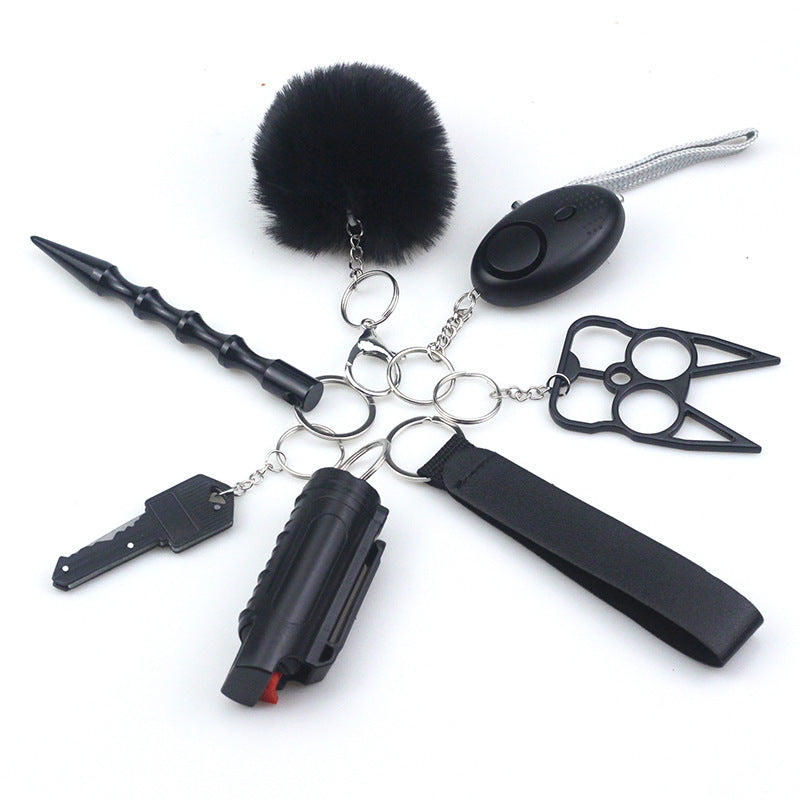 Wholesale Diving Fabric Wool Ball 7-piece Keychain Set Keychains Accessories ACCVIP-KC-TMS003