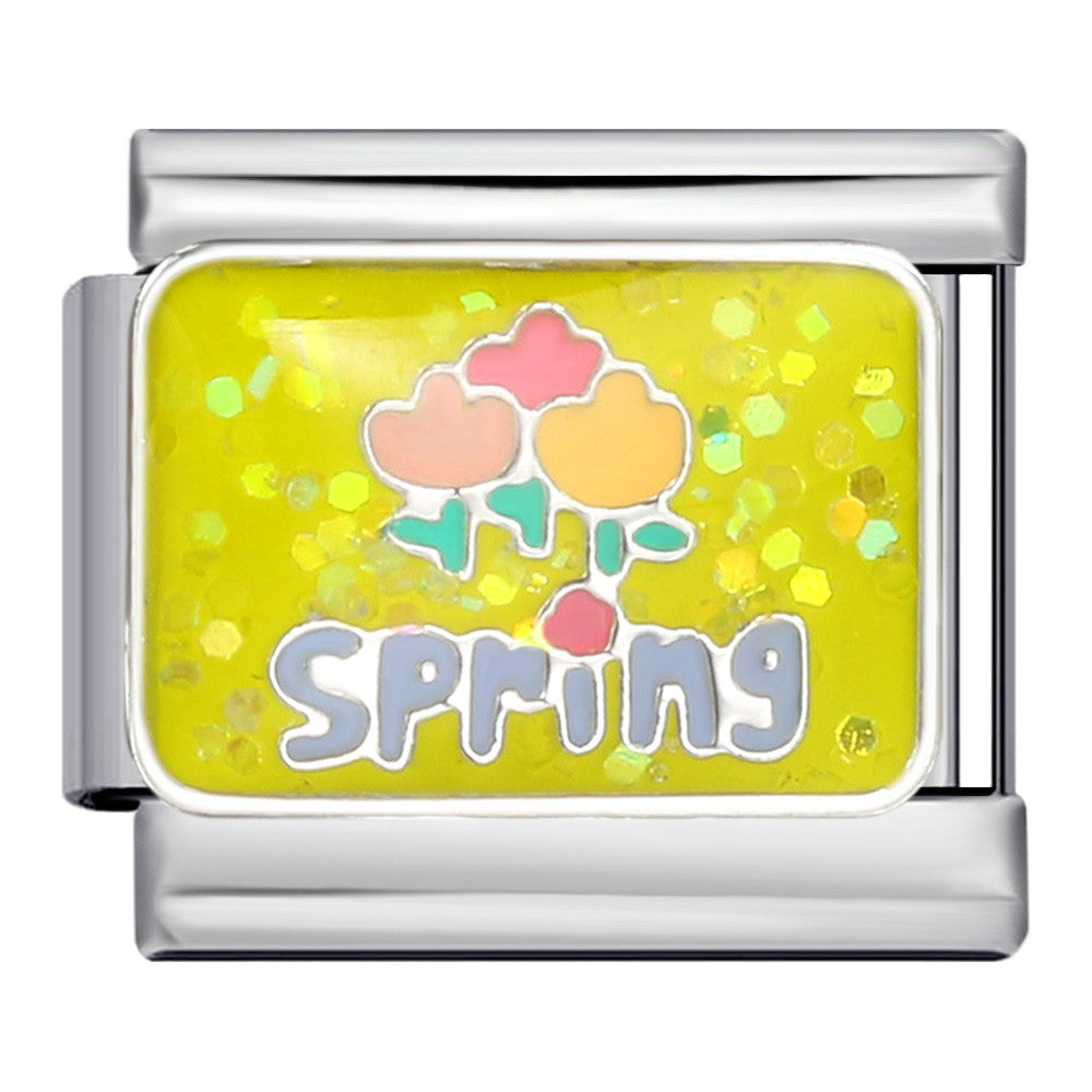 Bracciale italiano all'ingrosso Modular Glitter con giorni della settimana in acciaio al titanio