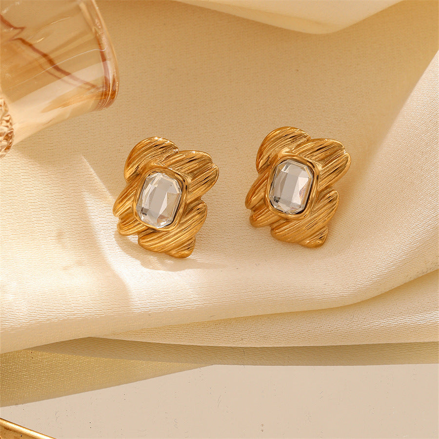 Wholesale Vintage Pearl Earrings Zircon C-Shaped Earrings ACC-ES-TaiYu002