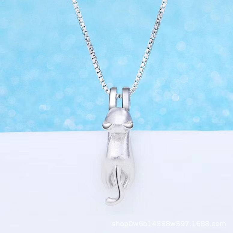 Wholesale alloy cute cat shiny necklace