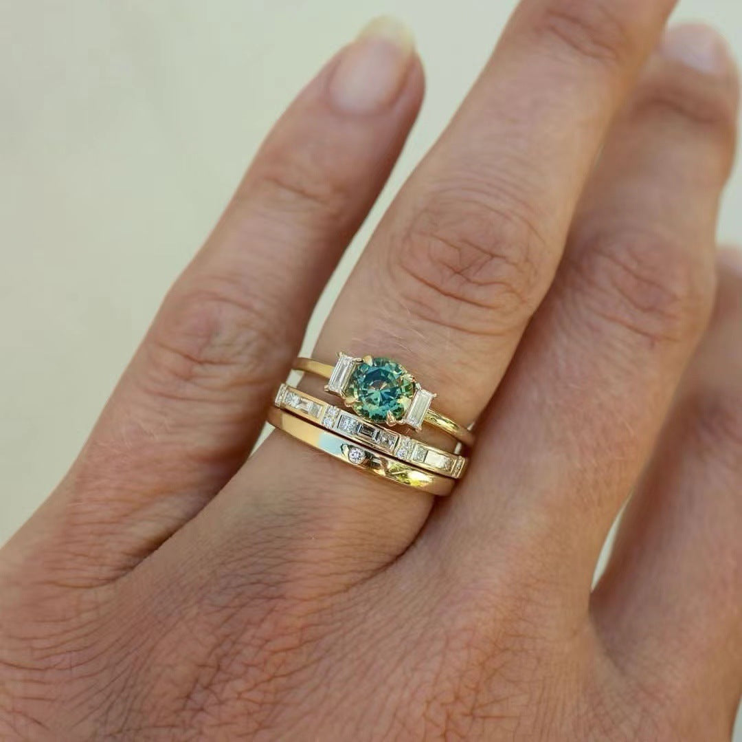 Wholesale Fashion Zircon Jewelry Engagement Accessories Alloy Rings ACC-RS-SanJie005