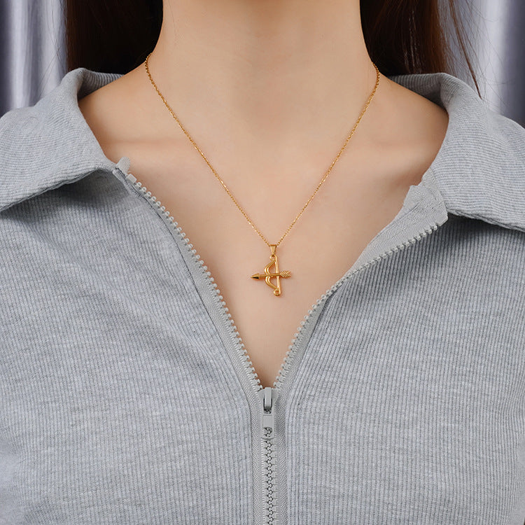 Wholesale Cupid Arrow Stainless Steel Plated 18K Necklace