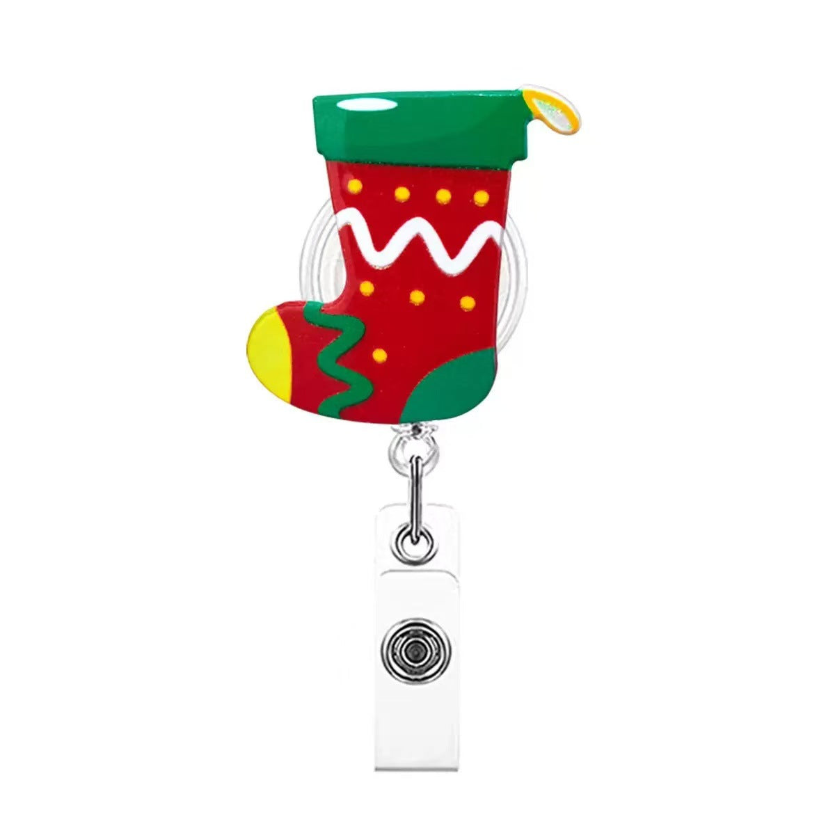 Wholesale acrylic Christmas office staff name tag retractable badge
