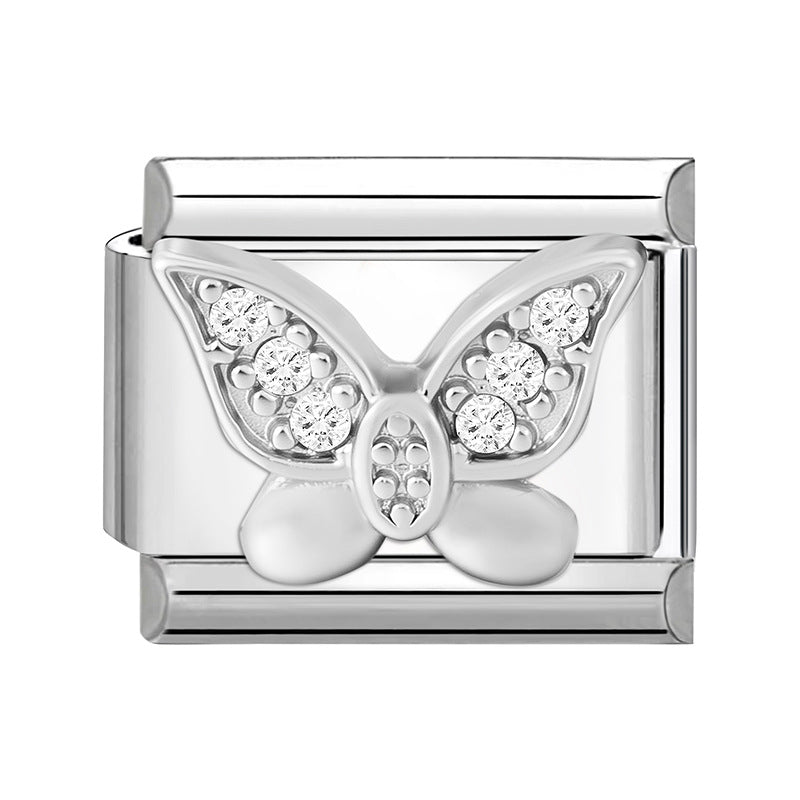 Wholesale 9mm Italian Charm Starter Bracelets DIY Flower Series Stainless Steel Composable Bracelet