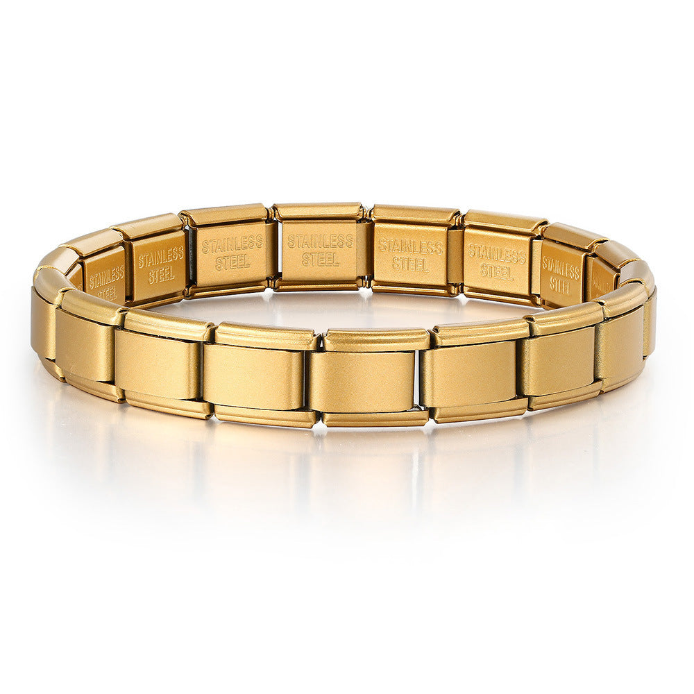 Wholesale Matte Electroplated Modular Stainless Steel Bracelet Stylish Fashion Accessory Gift For Boutique Resale