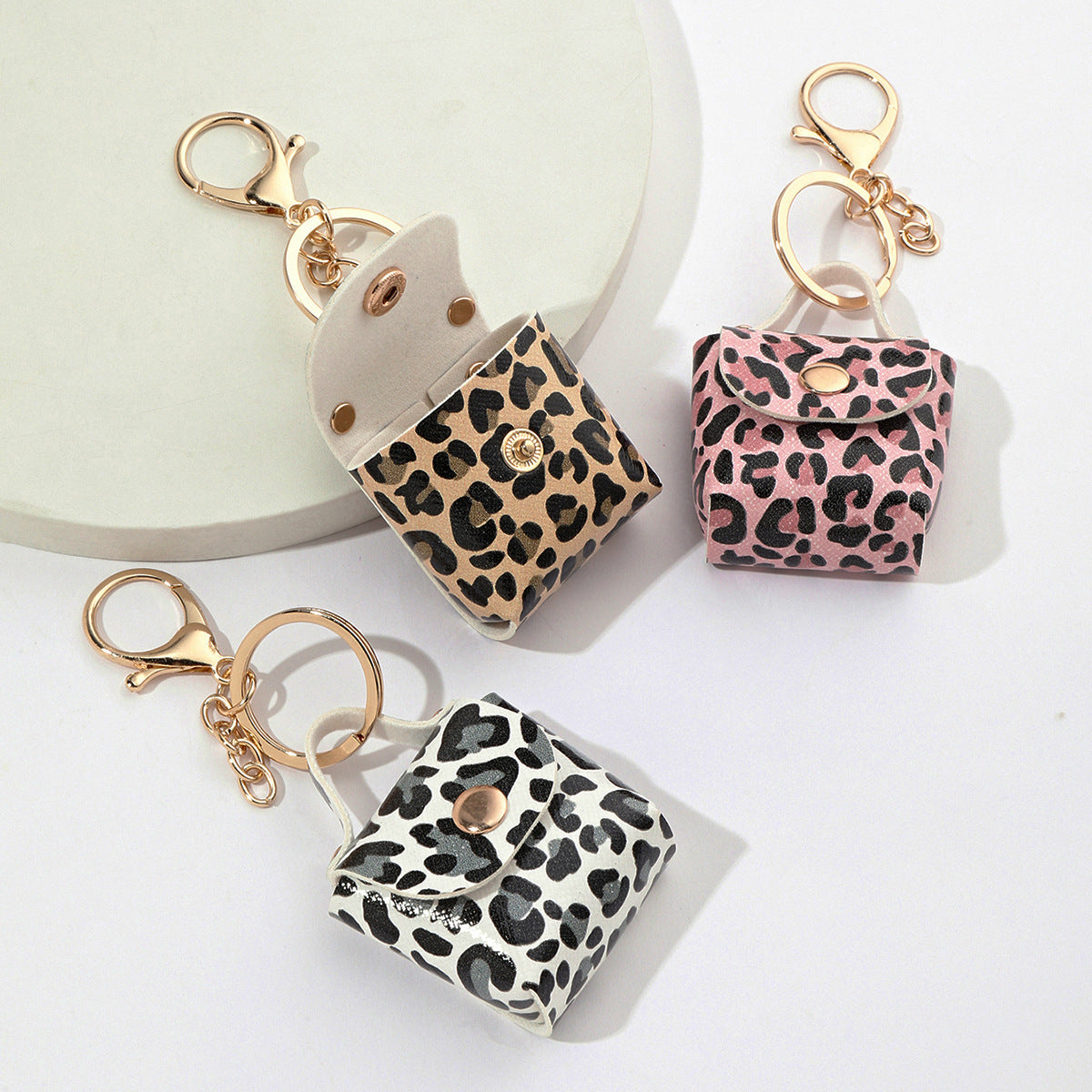 Wholesale Leopard Print Small Square Bag Keychain