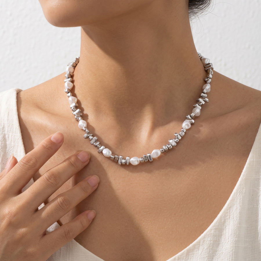Wholesale Baroque Irregular Pearl Choker Necklace with Star Tassel - Fashion Accessory Gift