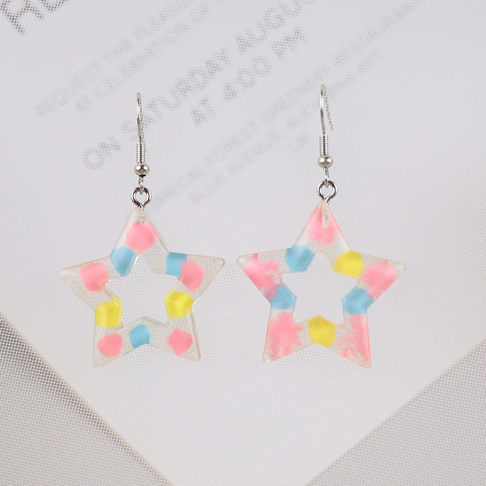 Wholesale  Grain Five-pointed Star Earrings