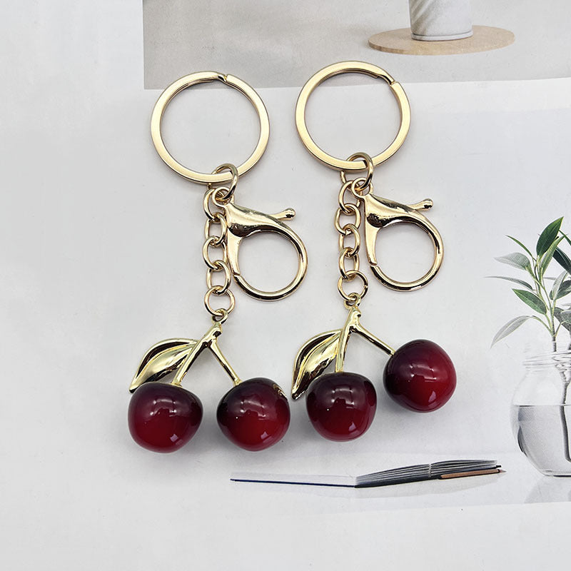 Wholesale  Creative Alloy Cherry Keychain