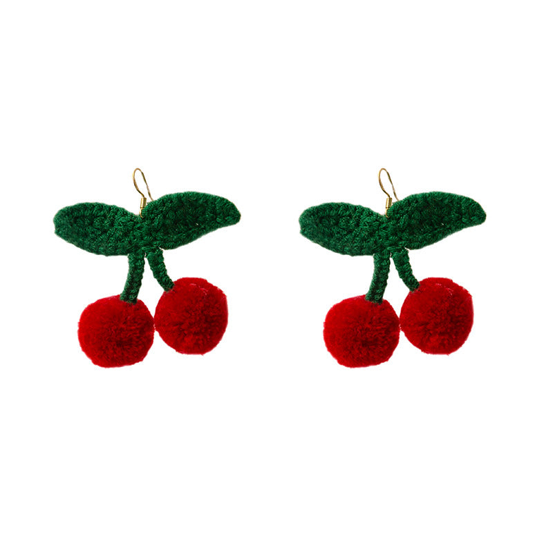 Wholesale Plush Cherry Stud Earrings ACC-ES-MDD085