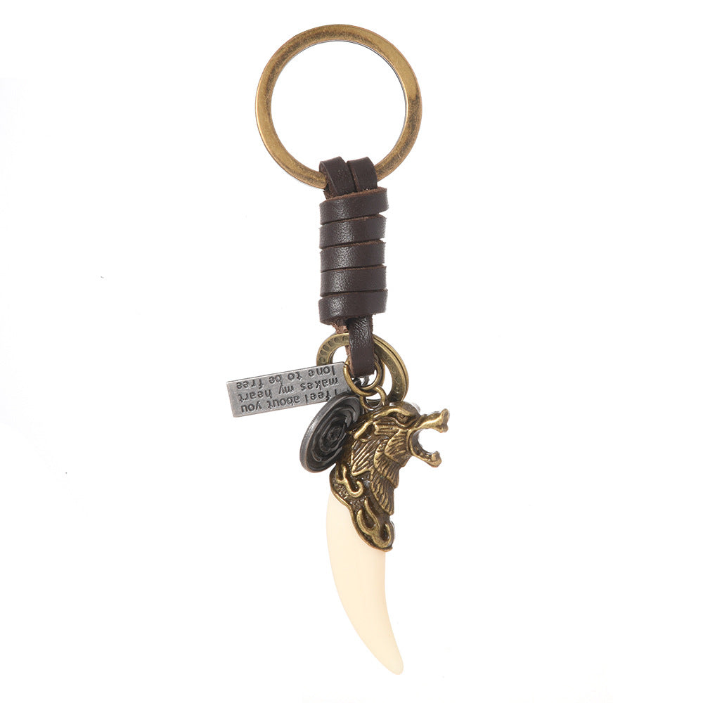 Wholesale  Fashion Wolf Head Alloy Hanging Keychain