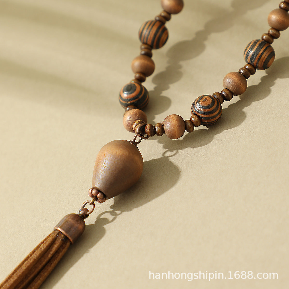 Wholesale Bohemian Wooden Bead Long Necklace
