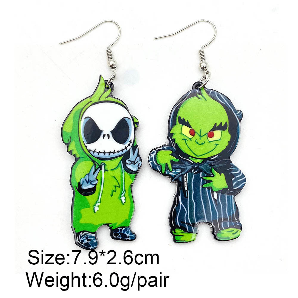 Wholesale  acrylic earrings Christmas night surprise horror  earrings