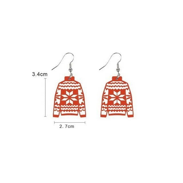 Wholesale 5pcs Christmas Acrylic Cute Earrings