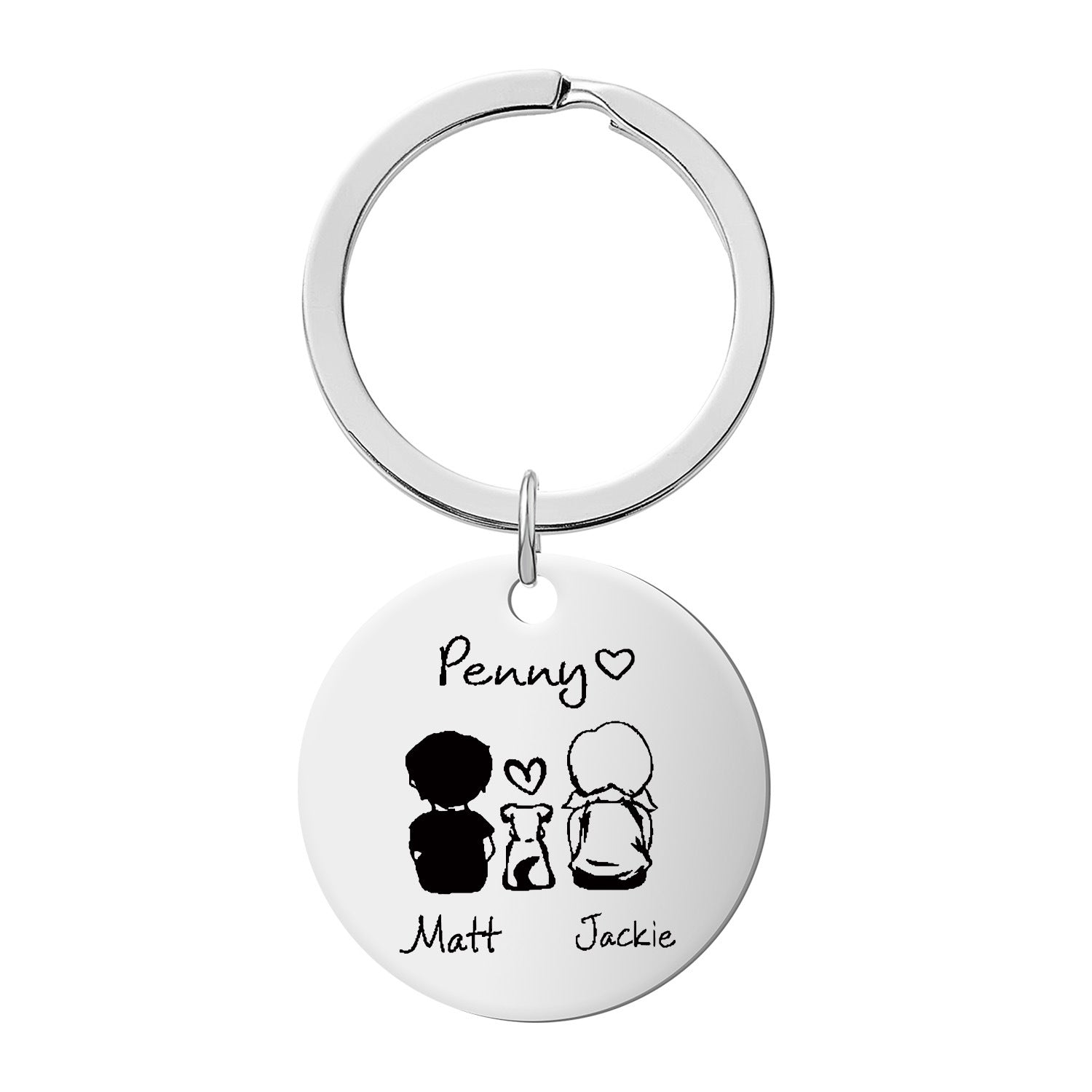 Wholesale Stainless Steel Engraved Key Memorial Family Member Keychain