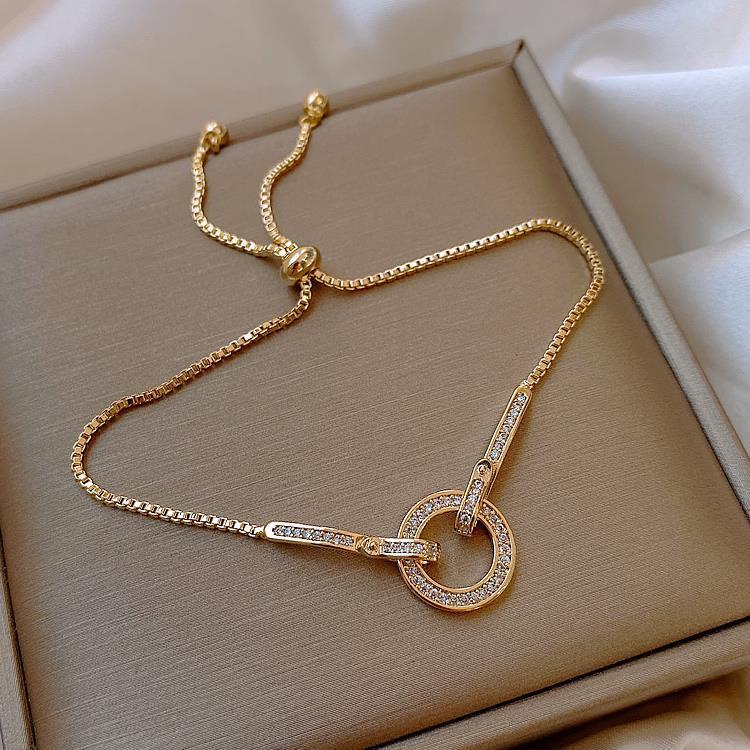 Wholesale Full Diamond  Adjustable Snake Bone Bracelet