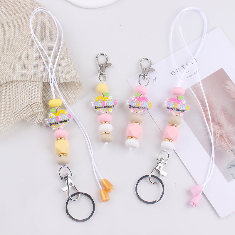 Wholesale  Cartoon Teacher's Day Silicone Accessories Pendant Creative Keychain