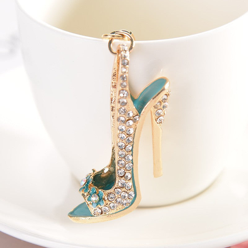 Wholesale High Heels Rhinestone Alloy Keychain ACC-KC-YuanFei006