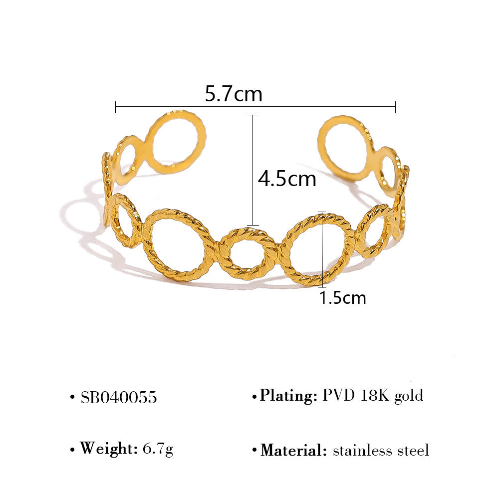 Wholesale Titanium Steel Thread Ring Splicing Open Bracelet