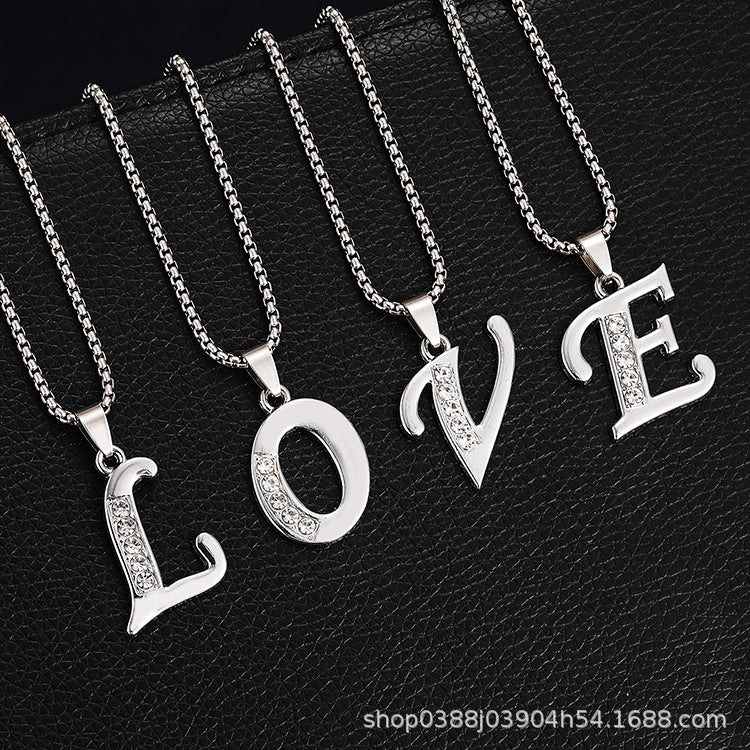 Wholesale  Titanium Steel English letter necklace