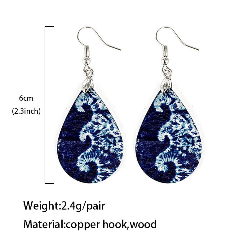 Wholesale Waves Wooden Earrings