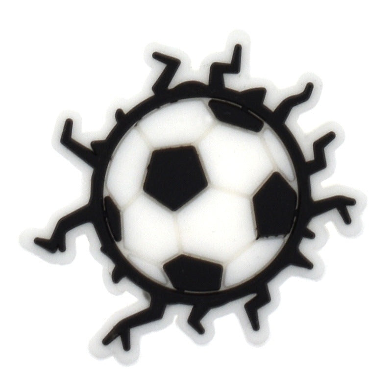 Wholesale Random 100pcs football series  PVC Soft Rubber Shoe Buckle Decoration