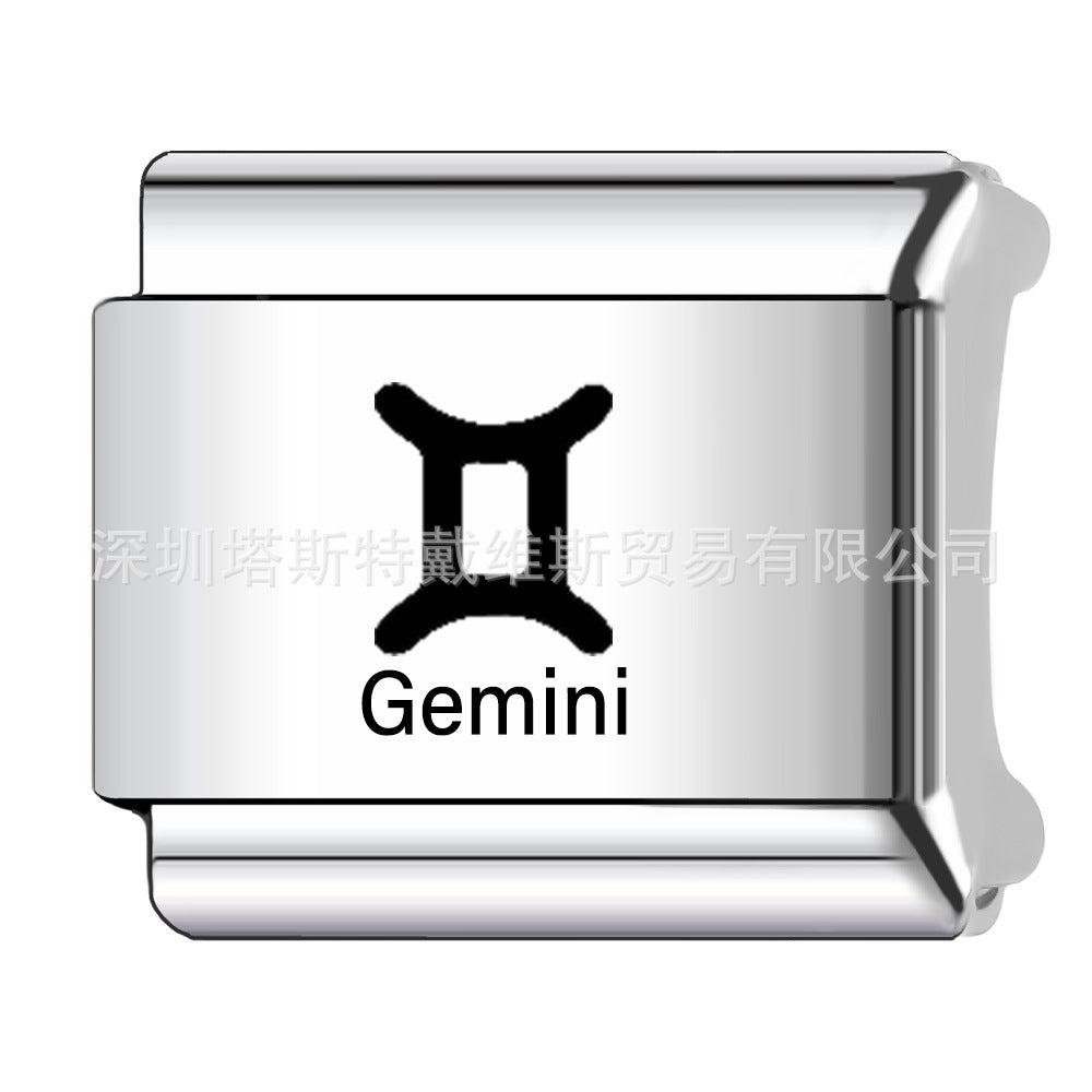 Wholesale 9mm Italian Charm Starter Bracelets DIY square Single Section Creative Stainless Steel Composable Bracelet