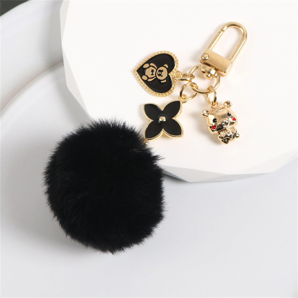 Wholesale Heart Bear Fur Ball Keychain Creative Pom Pom ACC-KC-KaWu005