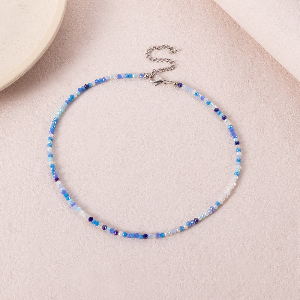 Wholesale Bohemian Short Necklace Handmade Fashion Creative Color Rice Bead Necklace