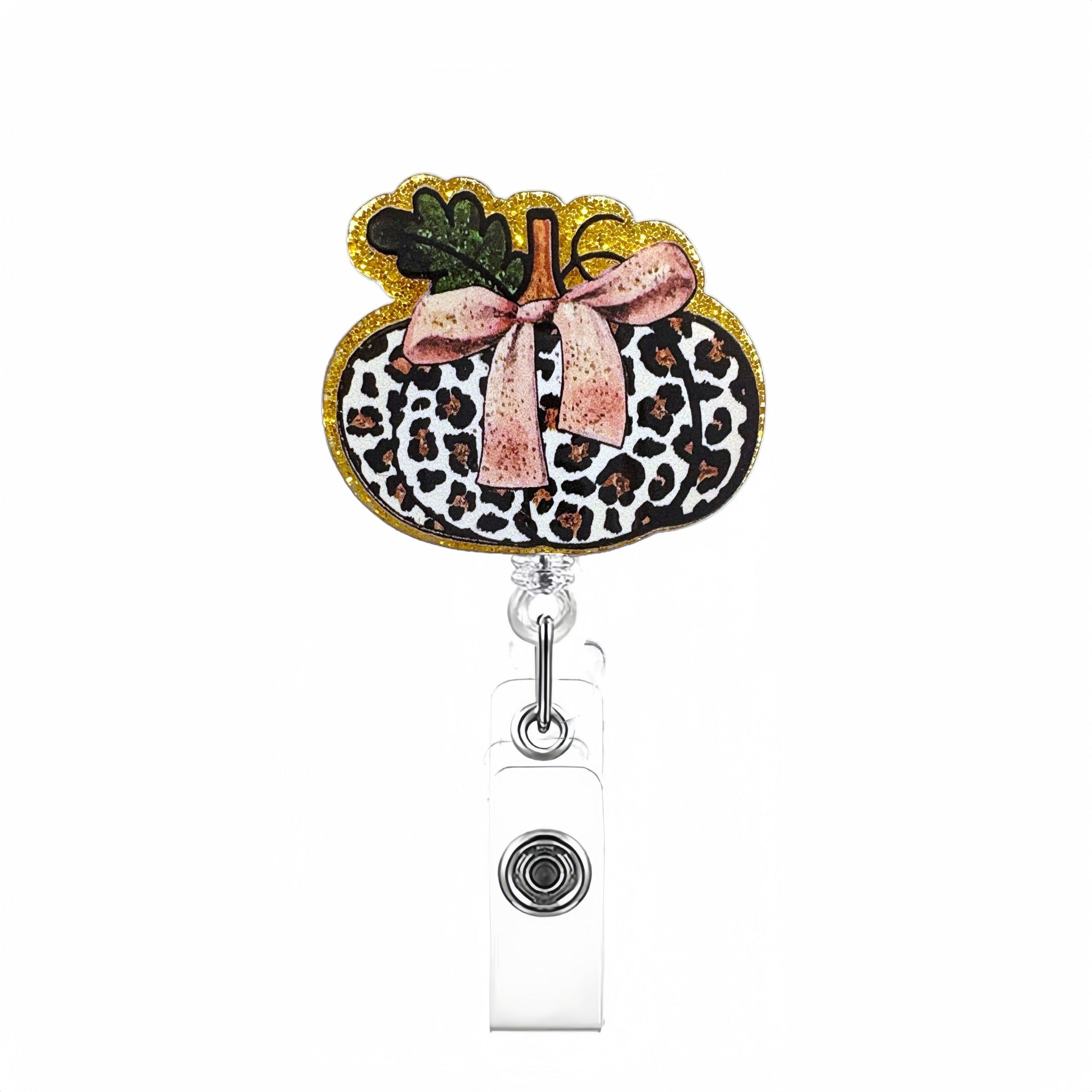 Wholesale Acrylic Red Leaf Thanksgiving Turkey Rotating Alligator Clip Badge