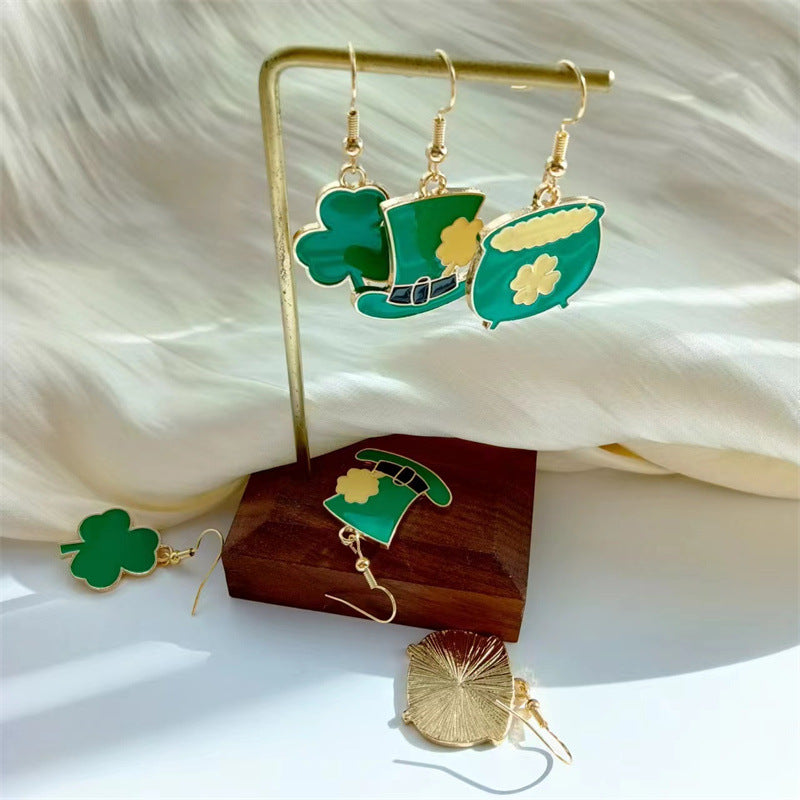 Wholesale St. Patrick's Day Party Pattern Earrings Set