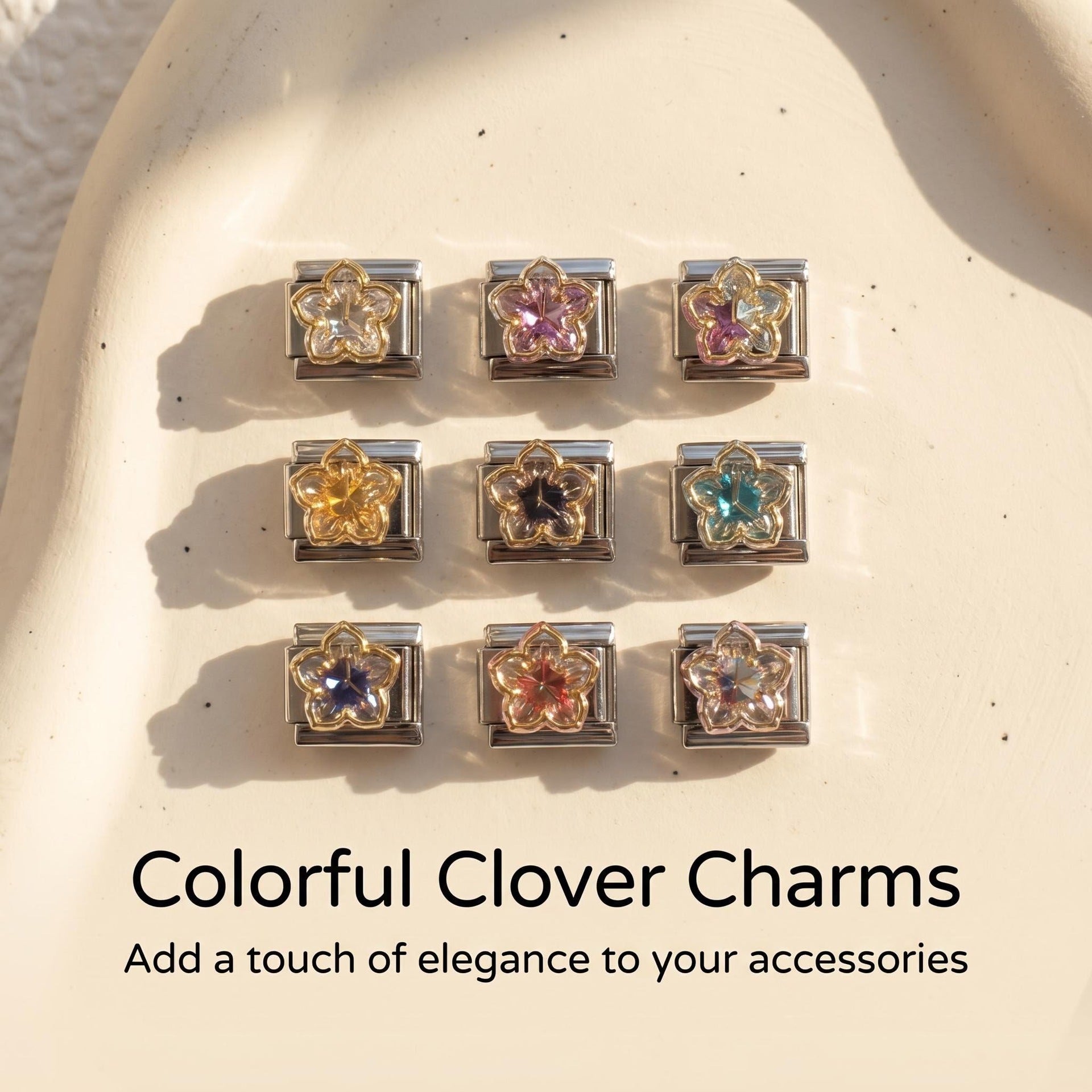 Wholesale Floral Italian Charm Bracelet Stainless Steel DIY Jewelry Accessory for Boutique Resale