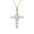 Wholesale  micro inlaid zircon necklace multi-color cross pendant hip hop necklace